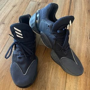 Lightly Worn Mens 15 Harden Adidas Navy Blue Athletic Basketball Shoes